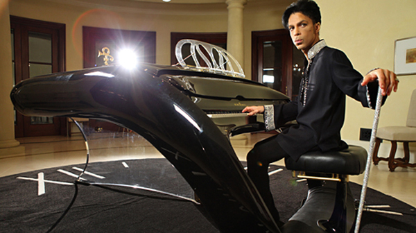 Musician Prince at a piano.